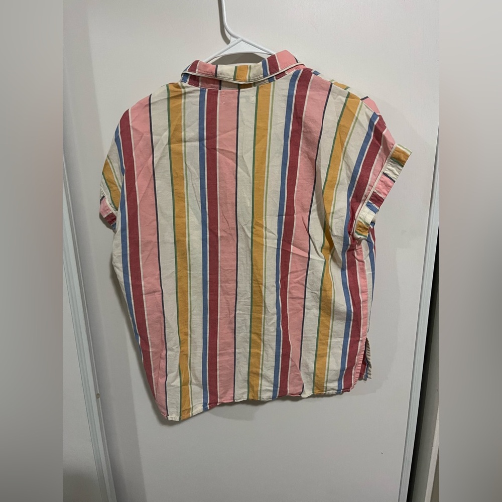 Madewell Bedtime Rainbow Stripe Pajama Short Sleeve Women’s Size Small - Picture 5 of 6